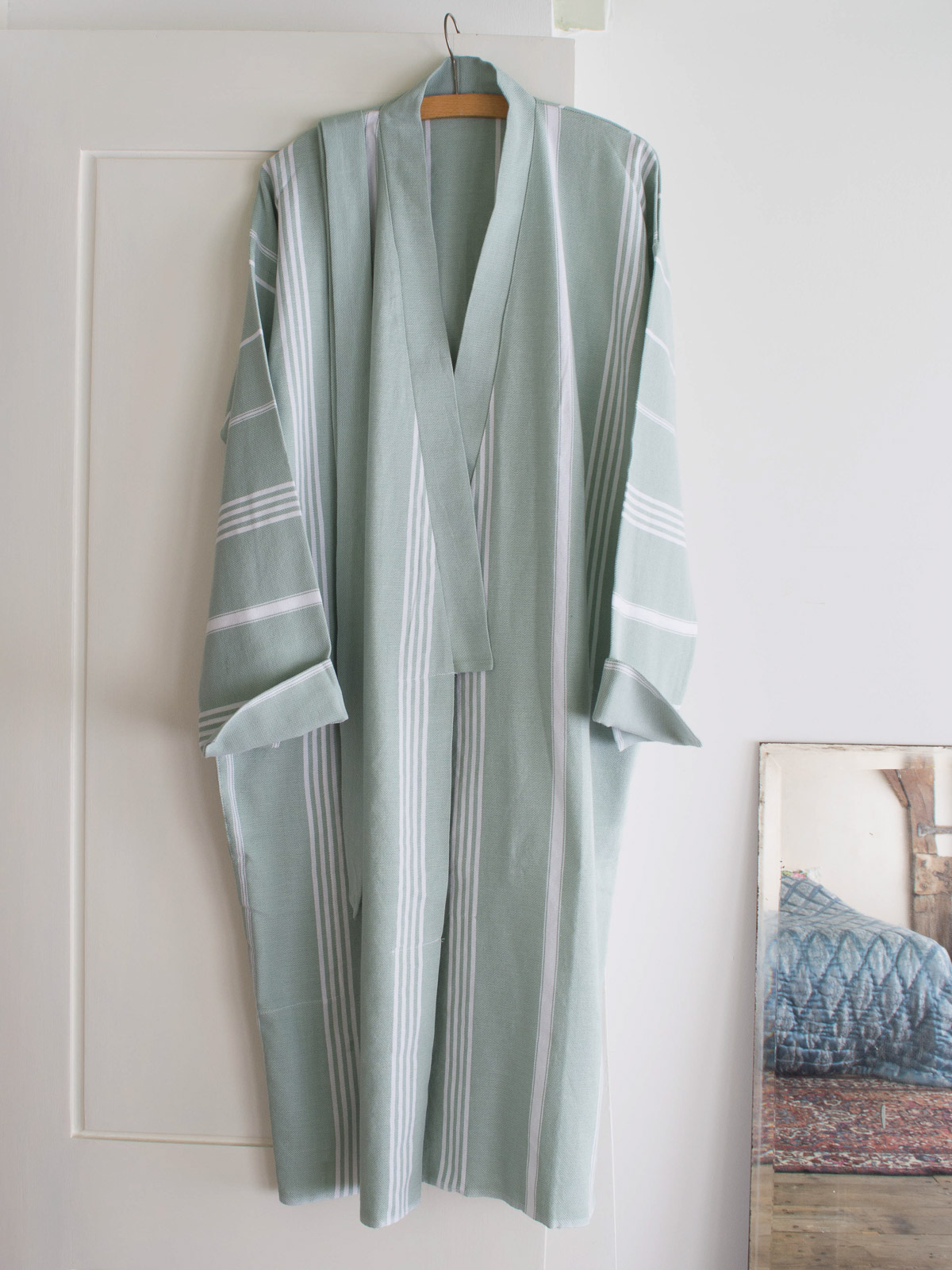 hammam bathrobe size M, grey-green